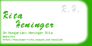 rita heninger business card